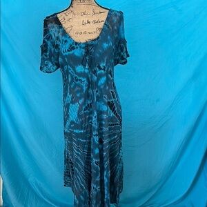 Advance Apparels Blue Tie-Dye Dress